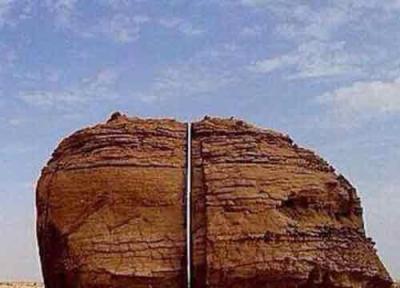 صخره ای که 4 هزار سال پیش با لیزر نصف شده!